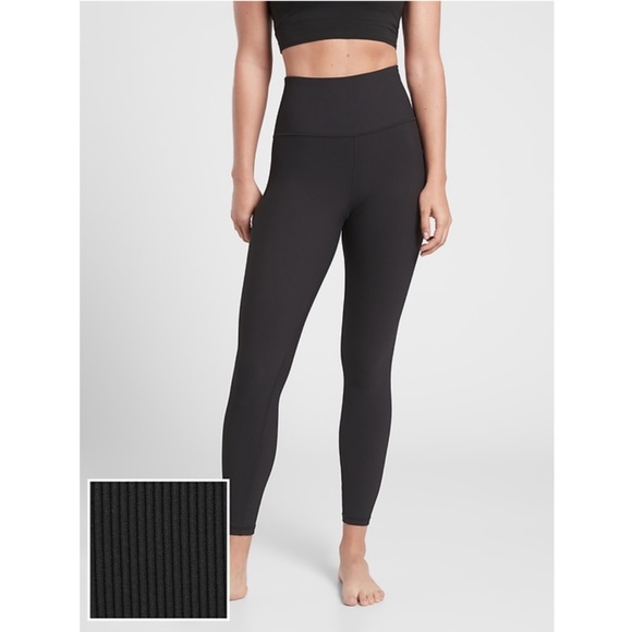 NWT Athleta Elation Rib Yoga Tight Solid Black - Picture 1 of 6